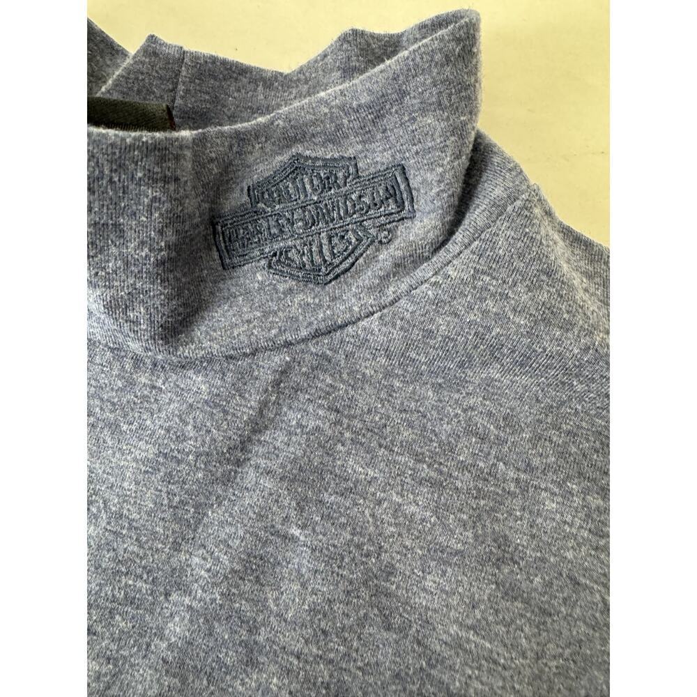 Harley-Davidson Blue Long Sleeve Turtleneck Blue Motorcycle Biker Logo Large - Picture 5 of 7